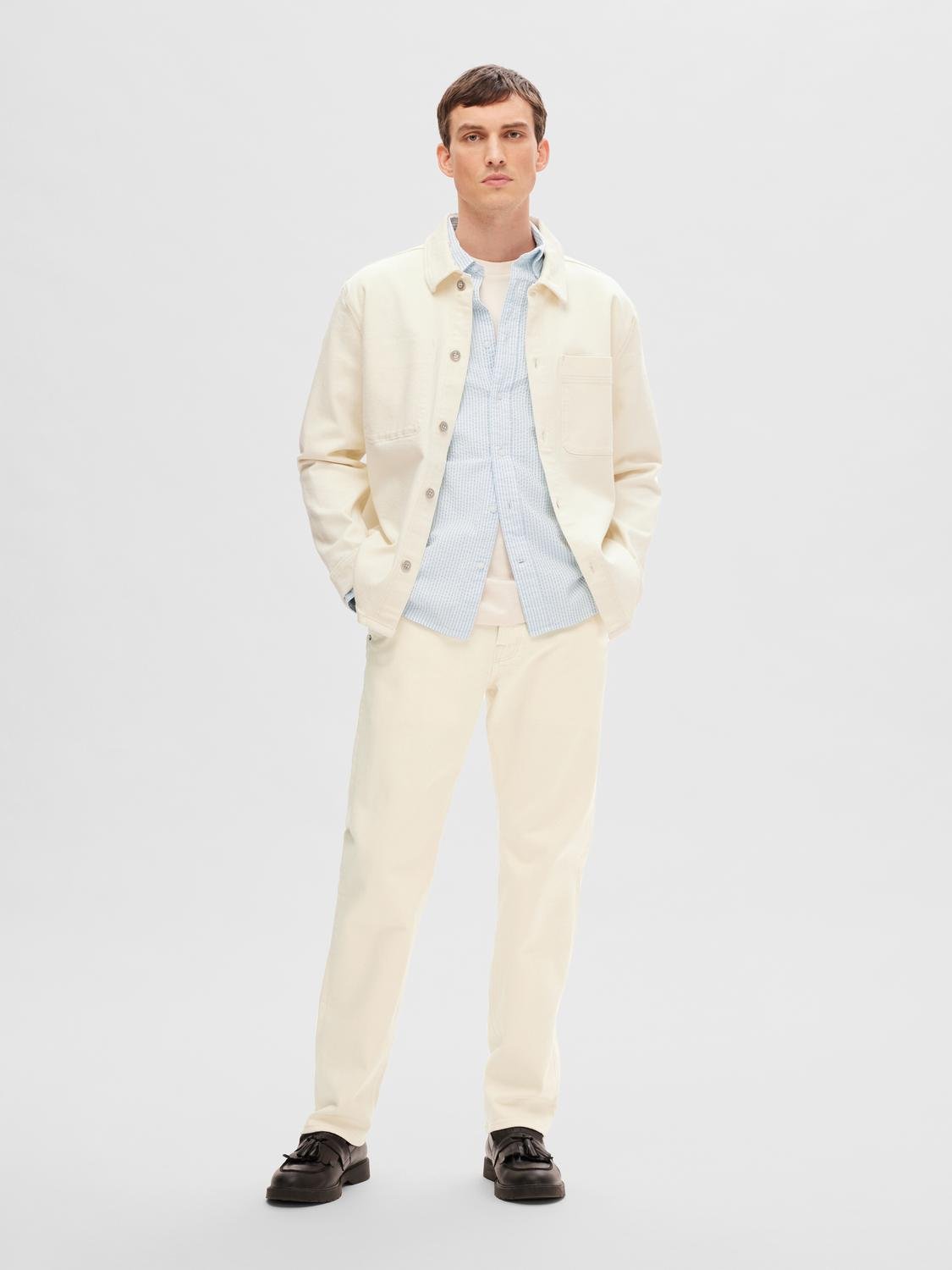 SELECTED HOMME - STRAIGHT STRAIGHT DAVE 3411 CHINOS - Egret